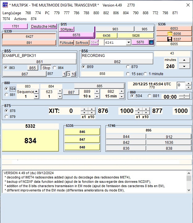Программа MultiPSK, окно Конфигуратор, нумерация строк перевода.